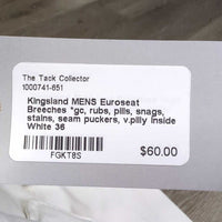MENS Euroseat Breeches *gc, rubs, pills, snags, stains, seam puckers, v.pilly inside
