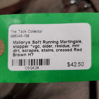 Soft Running Martingale, stopper *vgc, older, residue, mnr dirt, scrapes, stains, creased
