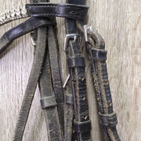 Rsd Bridle, Cotton Web Reins, Schockemohle Bling Browband (H) *fair/gc, dirt, scraped edges, creases, mismatched
