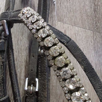 Rsd Bridle, Cotton Web Reins, Schockemohle Bling Browband (H) *fair/gc, dirt, scraped edges, creases, mismatched
