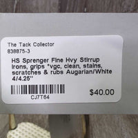 Fine Hvy Stirrup Irons, grips *vgc, clean, stains, scratches & rubs
