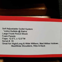 15 MW *Adj/Green (Med) Gullet in Brighton Spirit Close Contact, 2 Billet Guards, Grey Brighton Cover, Large Front Pencil Block, Foam Panels, Flaps: 15"L x 12"W Serial #: 15
