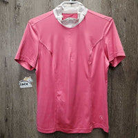 SS Show Shirt, 1/3 Zip Up *vgc, mnr rubs, snags & pills, seam puckers, dingy? collar
