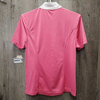 SS Show Shirt, 1/3 Zip Up *vgc, mnr rubs, snags & pills, seam puckers, dingy? collar
