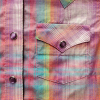 JUNIORS LS Western Shirt, snaps *vgc, seam puckers
