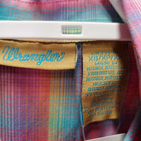 JUNIORS LS Western Shirt, snaps *vgc, seam puckers
