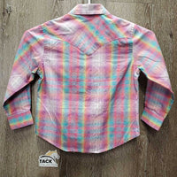 JUNIORS LS Western Shirt, snaps *vgc, seam puckers
