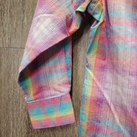 JUNIORS LS Western Shirt, snaps *vgc, seam puckers
