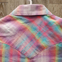 JUNIORS LS Western Shirt, snaps *vgc, seam puckers
