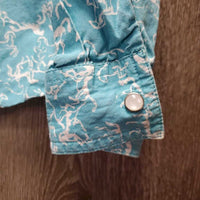 JUNIORS Western Shirt, snaps *gc, curled edges, loose thread, crinkled, puckers
