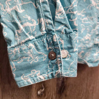 JUNIORS Western Shirt, snaps *gc, curled edges, loose thread, crinkled, puckers
