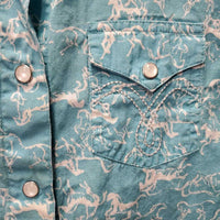 JUNIORS Western Shirt, snaps *gc, curled edges, loose thread, crinkled, puckers
