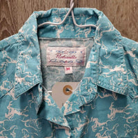 JUNIORS Western Shirt, snaps *gc, curled edges, loose thread, crinkled, puckers
