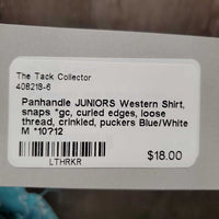 JUNIORS Western Shirt, snaps *gc, curled edges, loose thread, crinkled, puckers
