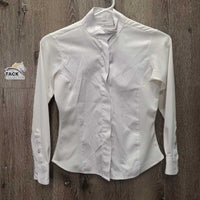 JUNIORS LS Show Shirt, snaps, snap collar *gc, older, dingy, seam puckers, mnr snag
