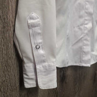 JUNIORS LS Show Shirt, snaps, snap collar *gc, older, dingy, seam puckers, mnr snag
