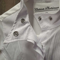 JUNIORS LS Show Shirt, snaps, snap collar *gc, older, dingy, seam puckers, mnr snag
