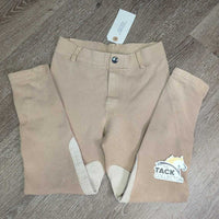 JUNIORS Hvy Cotton Euro Seat Breeches, Pull on *gc, faded, rubs, pills, threads, breaking ankle elastics

