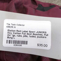 JUNIORS Hvy Cotton Full Seat Beeches, Pull On *gc, rubs, pills, faded, puckers
