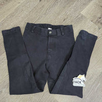 JUNIORS Hvy Cotton EuroSeat Breeches, Pull on *gc/fair, faded, rubs, hairy, thin seat, sm seam holes, pills
