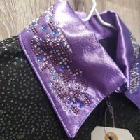 JUNIORS LS Showmanship Shirt - Jacket, Zipper, Bling Collar & Cuffs *xc, mnr loose threads & cuff rubs
