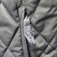 JUNIORS Quilt Vest, Zipper *gc, puckers, clean, dusty pockets, frayed tab ends
