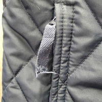 JUNIORS Quilt Vest, Zipper *gc, puckers, clean, dusty pockets, frayed tab ends
