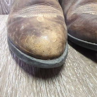 JUNIORS Pointy Toe Short Cowboy Boots *gc, rubs, scuffs, v.scrapes, inner heel rubs, LOOSE Rt Toe
