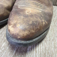 JUNIORS Pointy Toe Short Cowboy Boots *gc, rubs, scuffs, v.scrapes, inner heel rubs, LOOSE Rt Toe
