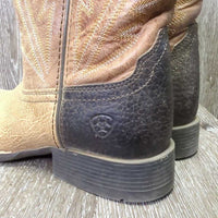 JUNIORS Square Toe Short Cowboy Boots *vgc/xc, clean, hairy *toes: mnr rubs, scuffs & scrape
