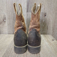 JUNIORS Square Toe Short Cowboy Boots *vgc/xc, clean, hairy *toes: mnr rubs, scuffs & scrape
