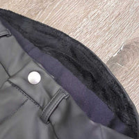 JUNIORS High Back Euro Seat Pleather Fleece Lined Winter Breeches *vgc/gc, mnr stains?dirt, seam puckers
