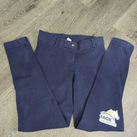 /hvy Cotton Euro Seat Breeches, Pull on *gc, faded, mnr stains, seat rubs &pills
