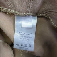 JUNIORS Hvy Cotton Euro Seat Breeches, Pull on *gc/fair, mnr rubs, undone stitching, holes, discolored seat
