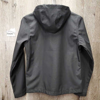 JUNIORS Soft Shell Fleece Lined Jacket, Hood, Zipper *gc, clean, mnr clumpy & faded
