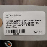 JUNIORS Soft Shell Fleece Lined Jacket, Hood, Zipper *gc, clean, mnr clumpy & faded
