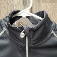 Light Fleece Lined Shirt, 1/2 Zip Up *gc, seam rubs, frayed & unstitched cuffs
