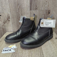 JUNIORS Winter Fleece Lined Paddock Boots, Pull on *gc, clean, mnr scuffs, toe dents, lining: hairy, clumpy & loose edge
