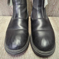 JUNIORS Winter Fleece Lined Paddock Boots, Pull on *gc, clean, mnr scuffs, toe dents, lining: hairy, clumpy & loose edge
