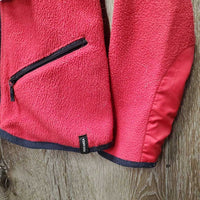 JUNIORS Fleece Jacket, cowl neck, zipper *gc, clumpy, v.hairy
