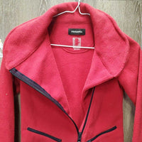 JUNIORS Fleece Jacket, cowl neck, zipper *gc, clumpy, v.hairy
