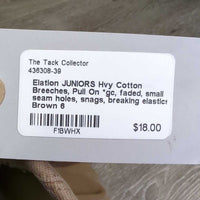JUNIORS Hvy Cotton Breeches, Pull On *gc, faded, small seam holes, snags, breaking elastics
