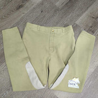 JUNIORS Hvy Cotton Breeches, Pull On *gc, older. faded, seat rubs & pills, dry/shedding elastic
