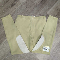 JUNIORS Hvy Cotton Breeches, Pull On *gc, older. faded, seat rubs & pills, dry/shedding elastic
