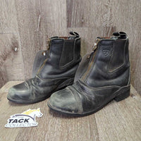 JUNIORS Paddock Boots, zips *fair, clean, v.faded, v.scuffed, v.LOOSE toe soles, older, rubs
