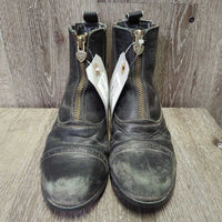 JUNIORS Paddock Boots, zips *fair, clean, v.faded, v.scuffed, v.LOOSE toe soles, older, rubs
