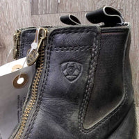 JUNIORS Paddock Boots, zips *fair, clean, v.faded, v.scuffed, v.LOOSE toe soles, older, rubs
