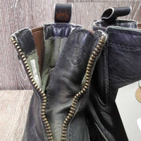 JUNIORS Paddock Boots, zips *fair, clean, v.faded, v.scuffed, v.LOOSE toe soles, older, rubs
