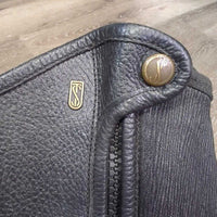 Pr Leather Half Chaps *vgc/gc, dirt, rubs, residue, faded? film, stains
