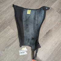 Pr Leather Half Chaps *vgc/gc, dirt, rubs, residue, faded? film, stains
